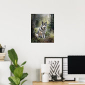 Alaskan Malamute Dog Art Print Poster (Thuiskantoor)