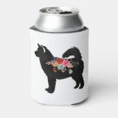Alaskan Malamute Dog Boho Floral Silhouette Blikjeskoeler (Blikje Achterkant)