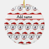 Alaskan Malamute Dog Breed Christmas Stars Keramisch Ornament (Achterkant)