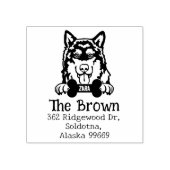 Alaskan Malamute Dog, het adres van de douaneterug Rubberstempel (Afrduk)
