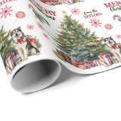 Alaskan Malamute Dog Holiday Tree Cadeaupapier (Rol Hoek)