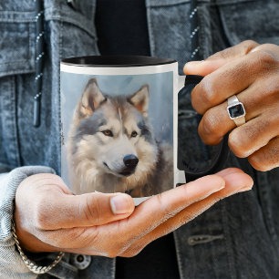 Alaskan Malamute Dog impressionistische verf Mok