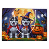 Alaskan Malamute Dogs Pompoen Halloween Grappig Groot Cadeauzakje (Achterkant)