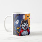 Alaskan Malamute Dogs Pompoen Halloween Grappig Koffiemok (Links)