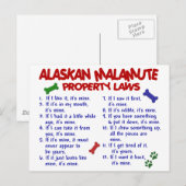 ALASKAN MALAMUTE Eigendomwetten 2 Briefkaart (Voorkant / Achterkant)