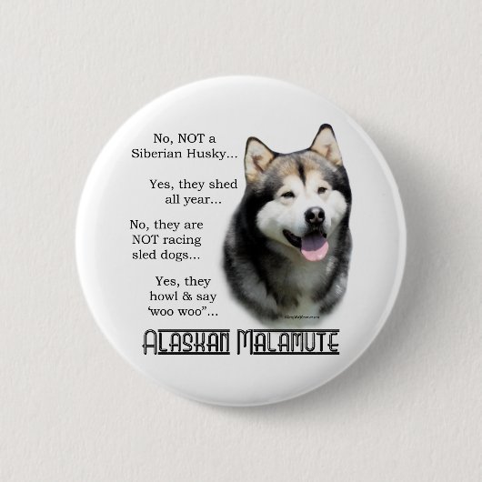 Alaskan Malamute FAQ - Button (Voorkant)
