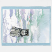 Alaskan Malamute Fleece deken (Voorkant (Horizontaal))