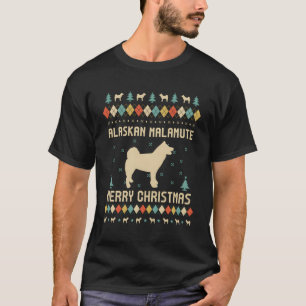 Alaskan Malamute Funny Ugly Sweater Retro T-shirt