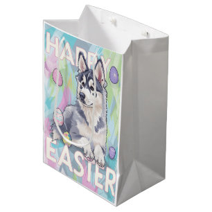 Alaskan Malamute Gelukkig Pasen Medium Cadeauzakje
