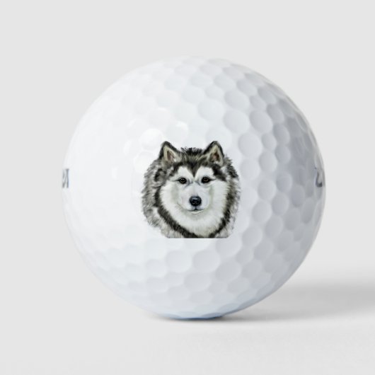Alaskan Malamute Golfballen (Voorkant)