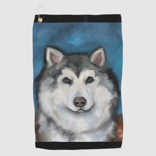 Alaskan Malamute Golfhanddoek (Voorkant)