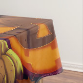 Alaskan Malamute Halloween Heks en Pompoen Tafelkleed (Voorbeeld)