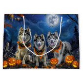Alaskan Malamute Halloween Spooky Groot Cadeauzakje (Voorkant)