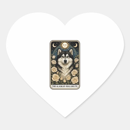 Alaskan Malamute Hart Sticker (Voorkant)