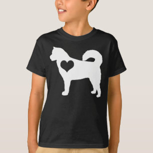 Alaskan Malamute Heart Dark Kinder T-Shirt