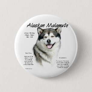 Alaskan Malamute History Design Ronde Button 5,7 Cm