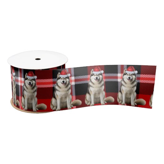 Alaskan Malamute Holiday Plaid Funny Dog Christmas Lint (Spoel)