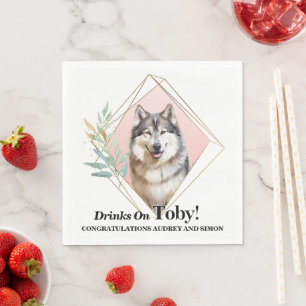 Alaskan Malamute Hond Fotobruiloft Servet