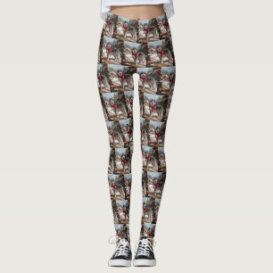 Alaskan Malamute Hond in Sneeuw Kerstmis Leggings