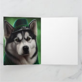 Alaskan Malamute-hond in St. Patrick's Day-jurk Kaart (Binnen)
