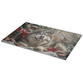 Alaskan Malamute Hond Kerstfeest Snijplank (Hoek)
