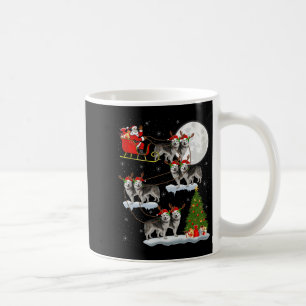 Alaskan Malamute hond Kerstman slee vliegend grapp Koffiemok