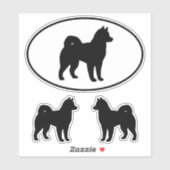 Alaskan Malamute Hond Silhouet Vinyl Sticket Set Sticker (Vel)