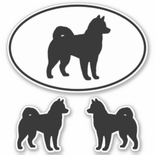 Alaskan Malamute Hond Silhouet Vinyl Sticket Set Sticker