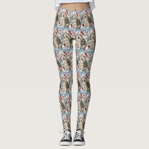 Alaskan Malamute Hond Winter Wonderland Kerstmis Leggings