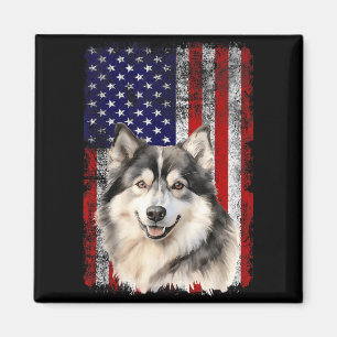 Alaskan Malamute-hondliefhebber Vlag 4 juli Magneet