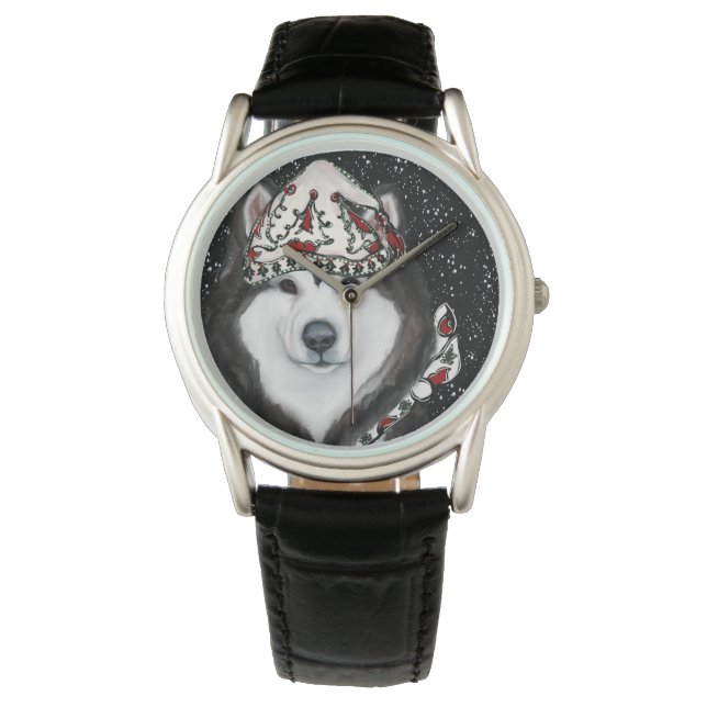 Alaskan Malamute Horloge (Voorkant)