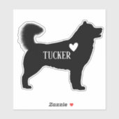 Alaskan Malamute Husky Silhouet Aangepaste naam Sticker (Vel)