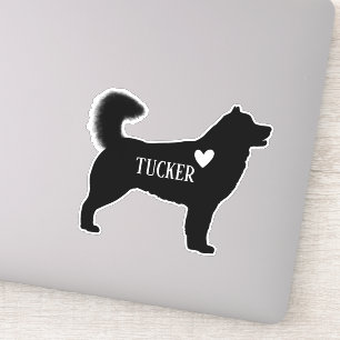 Alaskan Malamute Husky Silhouet Aangepaste naam Sticker