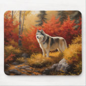 Alaskan Malamute in de herfst laat Herfst geïnspir Muismat (Voorkant)