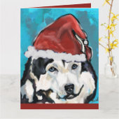 Alaskan Malamute Kaart (Gele Bloem)