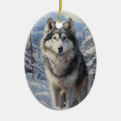 Alaskan Malamute Keramisch Ornament (Voorkant)