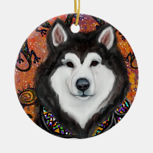 Alaskan Malamute Keramisch Ornament (Voorkant)