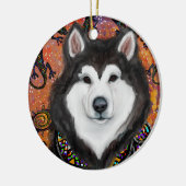 Alaskan Malamute Keramisch Ornament (Links)