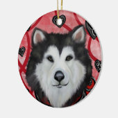 Alaskan Malamute Keramisch Ornament (Links)