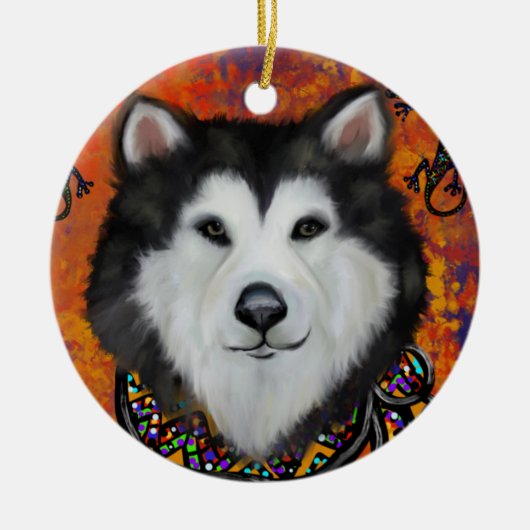 Alaskan Malamute Keramisch Ornament (Voorkant)