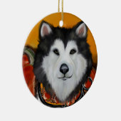 Alaskan Malamute Keramisch Ornament (Rechts)