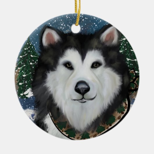 Alaskan Malamute Keramisch Ornament (Voorkant)