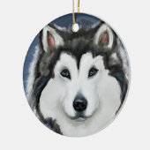 Alaskan Malamute Keramisch Ornament (Links)