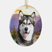 Alaskan Malamute Keramisch Ornament (Rechts)