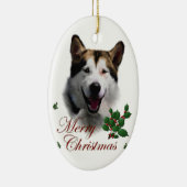 Alaskan Malamute kerstArt Ornament (Rechts)