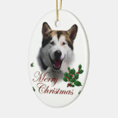 Alaskan Malamute kerstArt Ornament (Links)