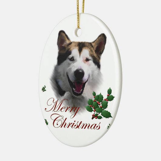 Alaskan Malamute kerstArt Ornament (Links)