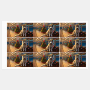 Alaskan Malamute Kerstmis Cruise: Pawsome Holiday Labels