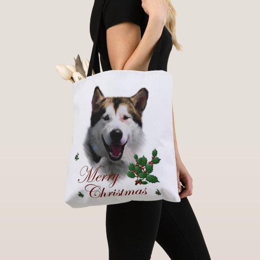 Alaskan Malamute Kerstmis Draagtas (Dichtbij)