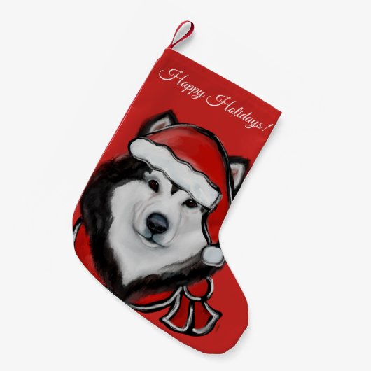 Alaskan Malamute Kleine Kerstsok (Voorkant (Hangend))